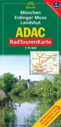 ADAC RadTourenKarte 44. München, Erdinger Moos, Landshut. 1 : 75 000: Mit Ortsverzeichnis. Freizeitführer mit Bahn & Bike-Infos