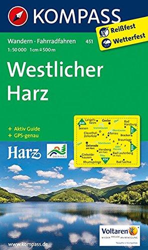 Westlicher Harz: Wanderkarte mit Aktiv Guide und Radwegen. GPS-genau. 1:50000 (KOMPASS-Wanderkarten, Band 451)