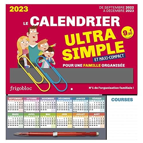 Frigobloc : le mini calendrier ultra simple et maxi-compact pour une famille organisée : de septembre 2022 à décembre 2023