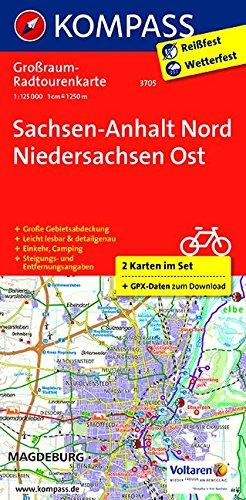 Sachsen-Anhalt Nord - Niedersachsen Ost: Großraum-Radtourenkarte 1:125000, GPX-Daten zum Download (KOMPASS-Großraum-Radtourenkarte, Band 3705)