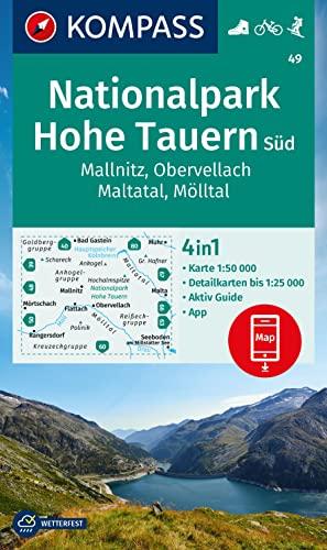 KOMPASS Wanderkarte 49 Nationalpark Hohe Tauern Süd, Mallnitz, Obervellach, Maltatal, Mölltal 1:50.000: 4in1 Wanderkarte, mit Aktiv Guide und ... in der KOMPASS-App. Fahrradfahren. Skitouren.