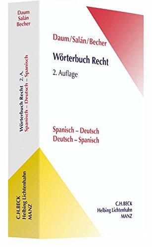 Wörterbuch Recht: Spanisch-Deutsch / Deutsch-Spanisch