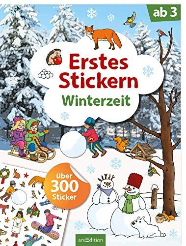 Erstes Stickern – Winterzeit: Über 300 Sticker | Erstes Stickerheft für Kindergarten-Kinder ab 3 Jahren