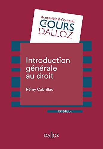 Introduction générale au droit : 2023