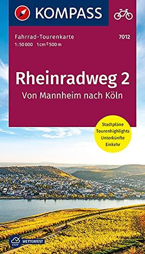 Fahrrad-Tourenkarte Rheinradweg 2, Von Mannheim nach Köln: Fahrrad-Tourenkarte. GPS-genau. 1:50000. (KOMPASS-Fahrrad-Tourenkarten, Band 7012)