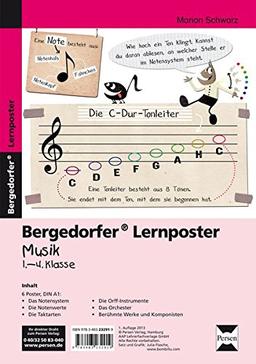 Lernposter Musik - 1.-4. Klasse: 6 Poster für den Klassenraum (Bergedorfer® Lernposter)