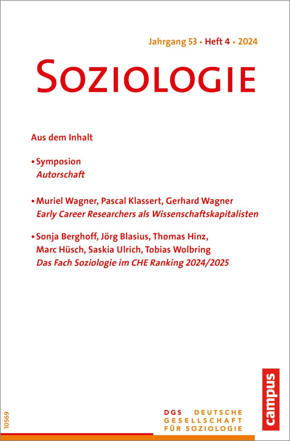 Soziologie 04/2024: Forum der Deutschen Gesellschaft für Soziologie