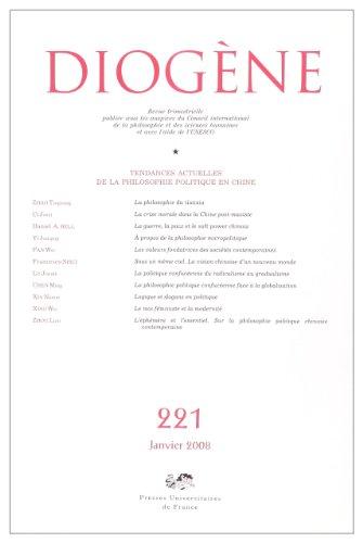 Diogène, n° 221. Tendances actuelles de la philosophie politique en Chine