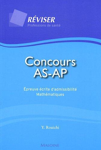 Concours AS-AP : épreuve écrite d'admissibilité, mathématiques