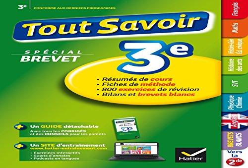 Tout savoir 3e : spécial brevet