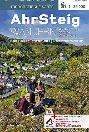 AhrSteig Wandern. Topografische Wanderkarte 1:25000