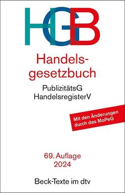 Handelsgesetzbuch: mit Einführungsgesetz, Publizitätsgesetz und Handelsregisterverordnung (Beck-Texte im dtv)