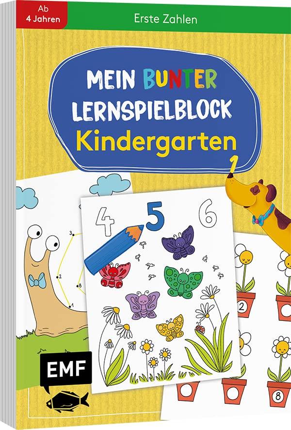 Mein bunter Lernspielblock – Kindergarten: Erste Zahlen: Übungen und Rätsel ab 4 Jahren