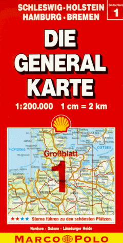 Die Generalkarten, Großraumausgabe, Bundesrepublik Deutschland, Bl.1, Schleswig-Holstein, Hamburg, Bremen (Marco Polo Regional Maps: Germany)