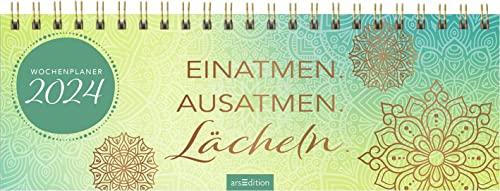 Tischkalender Einatmen. Ausatmen. Lächeln. 2024: Praktischer Terminplaner mit Wochenkalendarium für mehr Achtsamkeit