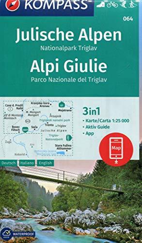 Julische Alpen, Nationalpark Triglav, Alpi Giulie: 3in1 Wanderkarte 1:25000 mit Aktiv Guide inklusive Karte zur offline Verwendung in der KOMPASS-App. ... Langlaufen. (KOMPASS-Wanderkarten, Band 64)