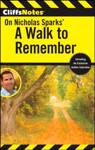 CliffsNotes on Nicholas Sparks' A Walk to Remember (CliffsNotes Literature)