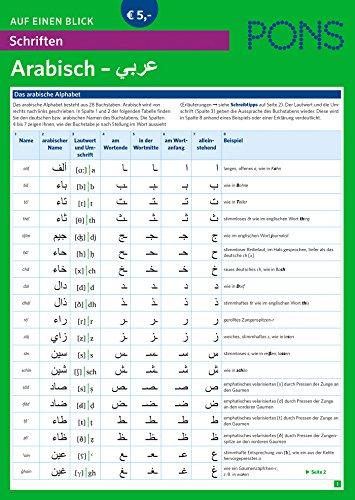 PONS Schriften auf einen Blick Arabisch - zum Erlernen und Nachschlagen der arabischen Schriftzeichen. (PONS Auf einen Blick)