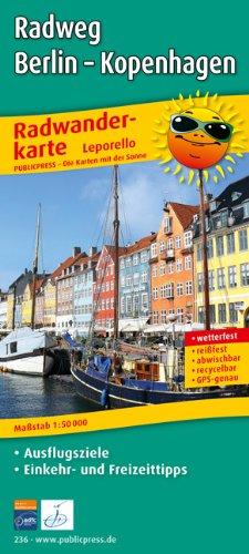 Radwanderkarte Leporello Radweg Berlin - Kopenhagen: Mit Ausflugszielen, Einkehr- und Freizeittipps, reißfest, wetterfest, abwischbar, GPS-genau. 1:50000