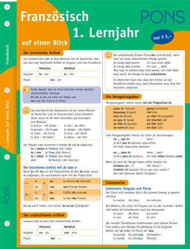 PONS auf einen Blick: PONS Französisch auf einen Blick 1. Lernjahr. RSR 2006: 1. Lernjahr (7. Klasse)