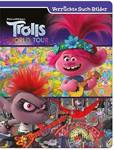 Trolls, World Tour - Dreamworks - Verrückte Suchbilder - Wimmelbuch mit tollen Lernspielen und Aufgaben - Pappbilderbuch mit 18 Seiten für Kinder ab 18 Monaten