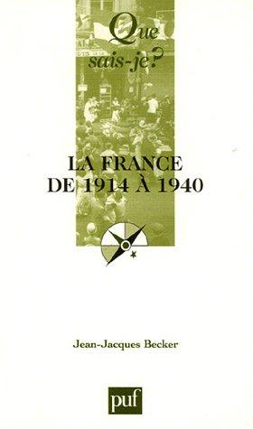 La France de 1914 à 1940