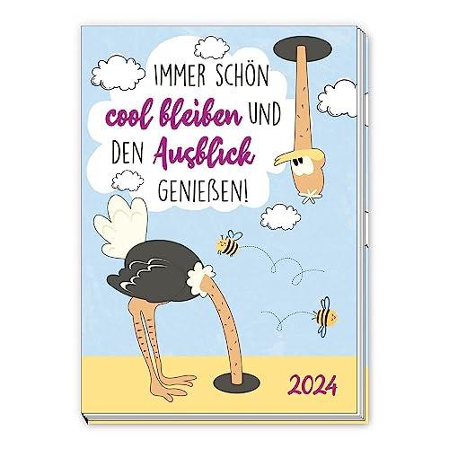 Trötsch Taschenkalender A7 Spruchreif 2024 - Vogel Strauß: Mini-Terminkalender