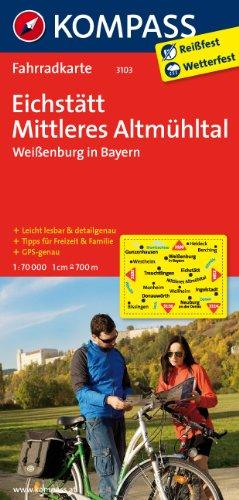 Eichstätt - Mittleres Altmühltal - Weißenburg in Bayern: Fahrradkarte. GPS-genau. 1:70000