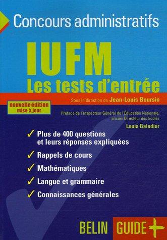 IUFM, les tests d'entrée