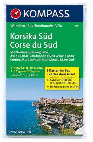 Korsika Süd - Corse du Sud - Weitwanderweg GR20: Wanderkarten-Set mit Aktiv Guide. GPS-genau. 1:50000