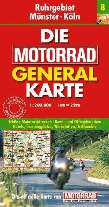 Motorrad Generalkarte Deutschland Ruhrgebiet, Münster, Köln 1:200 000