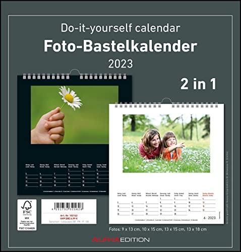 Foto-Bastelkalender 2023 - 2 in 1: schwarz und weiss - Do it yourself calendar 21x22 cm: Do it yourself calendar