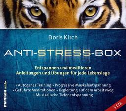 Anti-Stress-Box. Entspannen und meditieren, 5 Audio-CDs: Anleitungen und Übungen für jede Lebenslage