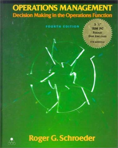 Operations Management: Decision Making in the Operations Function/Book and Disk (MCGRAW HILL SERIES IN MANAGEMENT)