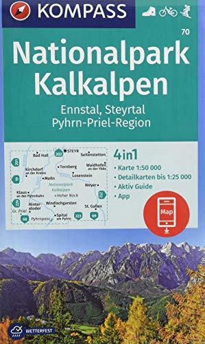 Nationalpark Kalkalpen, Ennstal, Steyrtal, Pyhrn-Priel-Region: 4in1 Wanderkarte 1:50000 mit Aktiv Guide und Detailkarten inklusive Karte zur offline ... Skitouren. (KOMPASS-Wanderkarten, Band 70)