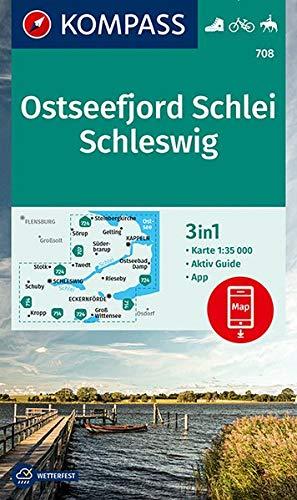 KOMPASS Wanderkarte Ostseefjord Schlei, Schleswig: 3in1 Wanderkarte 1:35000 mit Aktiv Guide, inklusive Karte zur offline Verwendung in der ... Reiten. (KOMPASS-Wanderkarten, Band 708)