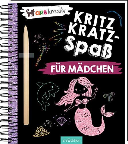 Kritzkratz-Spaß für Mädchen: Kreativer Kratzelspaß mit Malideen und Holzstift für Kinder ab 5 Jahren