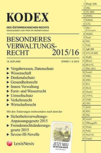 KODEX Besonderes Verwaltungsrecht 2015/16