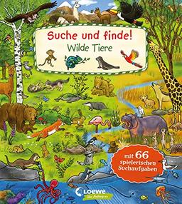 Suche und finde! - Wilde Tiere: Lustiges Pappbilderbuch für Kinder ab 2 Jahren - Wimmelbuch zum Suchen und Entdecken