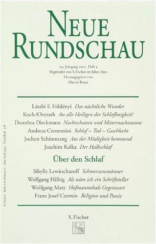 Neue Rundschau 2002/3: Über den Schlaf