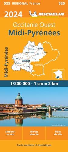 MIDI PYRENEES 10525 2024: wegenkaart schaal 1:200.000 (Regionale kaarten Michelin)