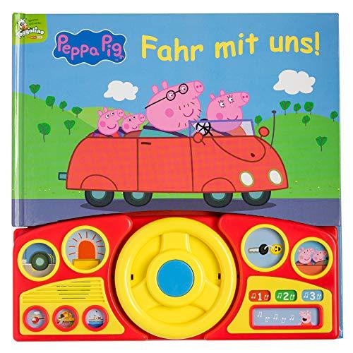 Peppa Pig - Fahr mit uns! - Pappbilderbuch mit beweglichem Lenkrad und 13 spannenden Geräuschen für Kinder ab 3 Jahren