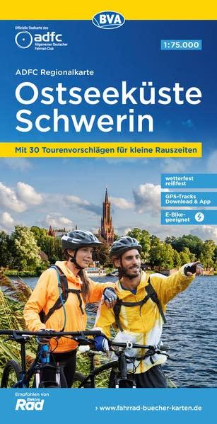 ADFC-Regionalkarte Ostseeküste Schwerin, 1:75.000, mit Tagestourenvorschlägen, reiß- und wetterfest, E-Bike-geeignet, GPS-Tracks-Download (ADFC-Regionalkarte 1:75000)