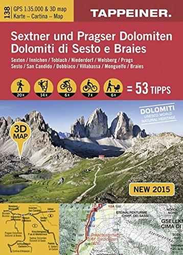 3D-Wanderkarte Sextner und Pragser Dolomiten: Cartina escursionistica 3D Dolomiti di Sesto e Braies (Kombinierte Sommer-Wanderkarten Südtirol)