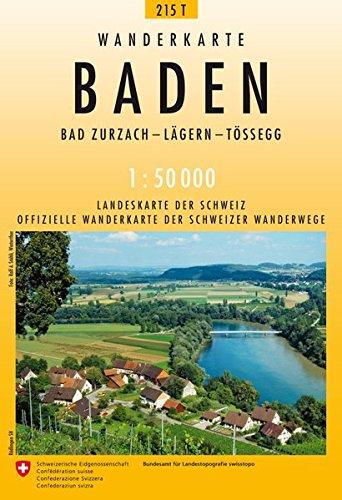 215T Baden Wanderkarte: Bad Zurzach - Lägern - Tössegg (Wanderkarten 1:50 000)