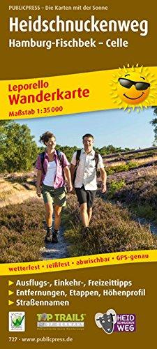 Wanderkarte Heidschnuckenweg, Hamburg-Fischbek - Celle: Mit Streckenbeschreibung, Entfernungen und Höhenprofil, wetterfest, reißfest, abwischbar, GPS-genau. 1:35000