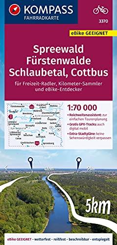 KOMPASS Fahrradkarte Spreewald, Schlaubetal, Fürstenwalde, Cottbus, Scharmützelsee 3370: Fahrradkarte. GPS-genau. 1:70000 (KOMPASS-Fahrradkarten Deutschland, Band 3370)