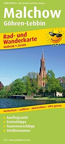 Malchow, Göhren-Lebbin: Rad- und Wanderkarte mit Ausflugszielen, Einkehr- & Freizeittipps, Straßennamen, wetterfest, reißfest, abwischbar, GPS-genau. 1:35000