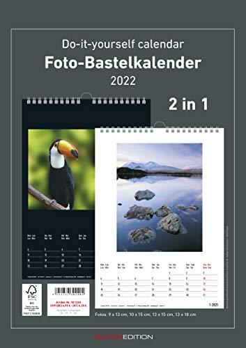 Foto-Bastelkalender 2022 - 2 in 1: schwarz und weiss - 21 x 29,7 - Do it yourself calendar A4 - datiert - Foto-Kalender - Alpha Edition