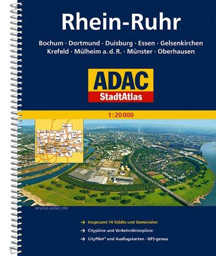 ADAC Stadtatlas Rhein-Ruhr: Bochum. Dortmund. Duisburg. Essen. Gelsenkirchen. Krefeld. Mülheim a. d. .R.. Münster. Oberhausen. Insgesamt 74 Städte und Gemeinden